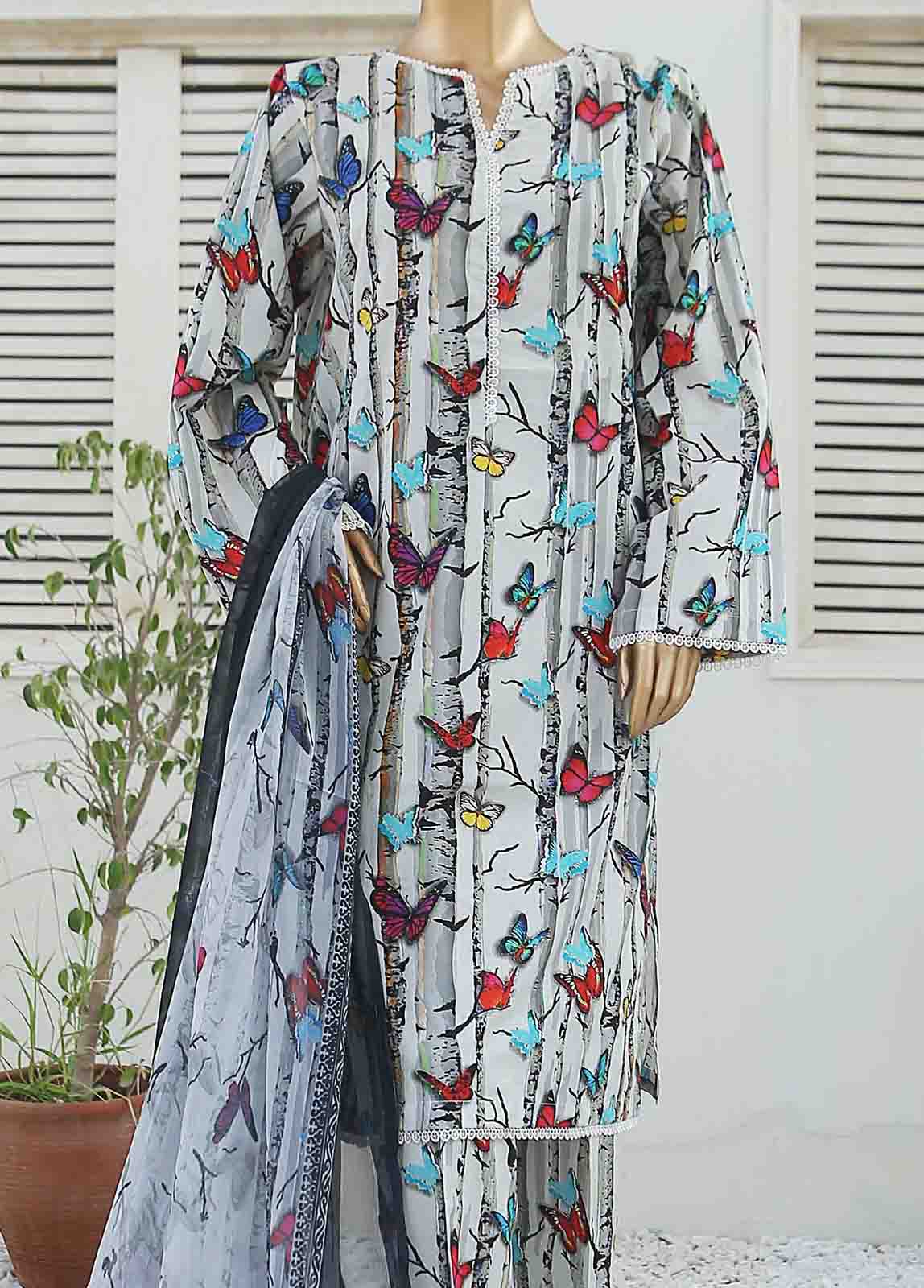 Bin Saeed Fabric - WKF-033-3 Piece Khaddar Printed collection