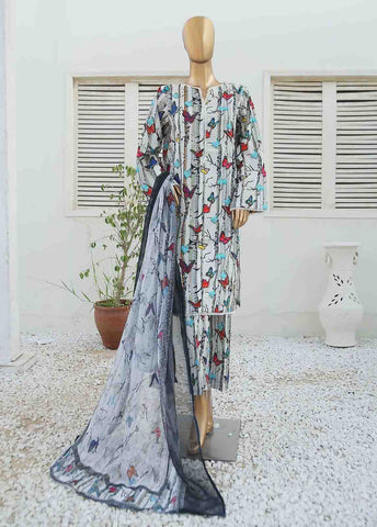 Bin Saeed Fabric - WKF-033-3 Piece Khaddar Printed collection