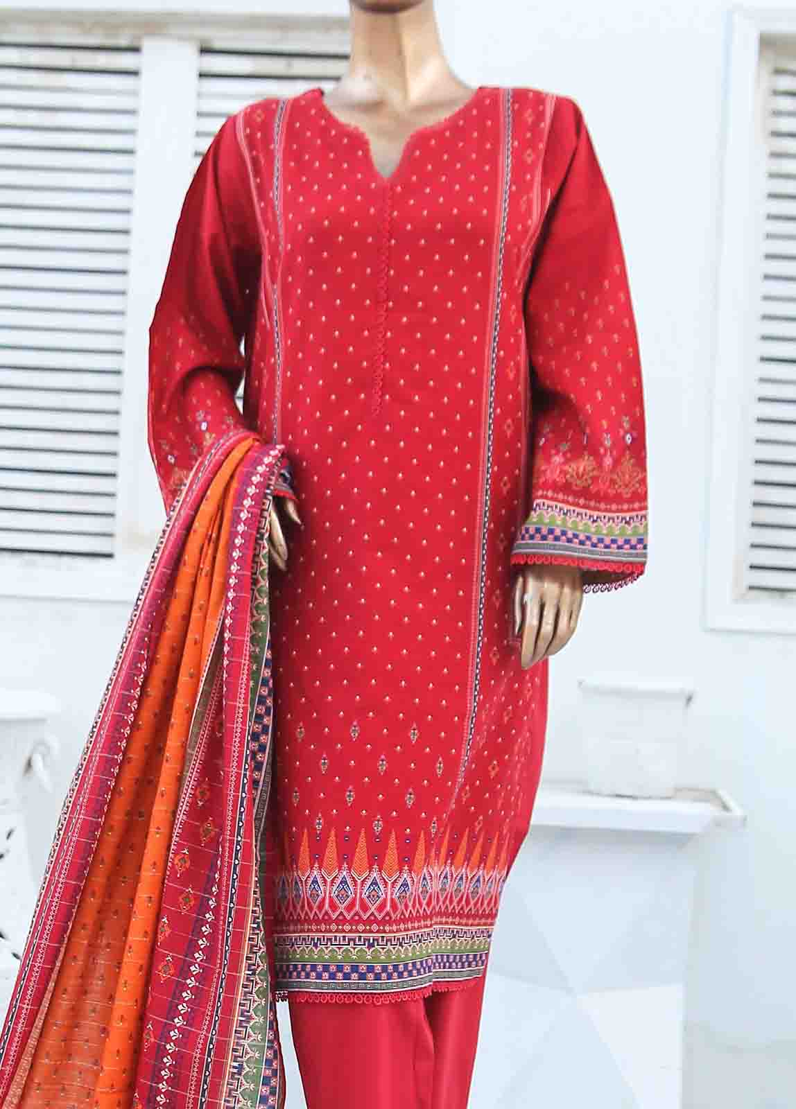 Bin Saeed Fabric - WKF-042-3 Piece Khaddar Printed