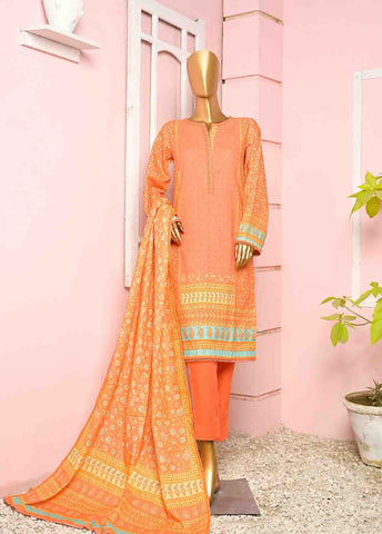Bin Saeed Fabric - WKF-045-3 Piece Khaddar Printed collection