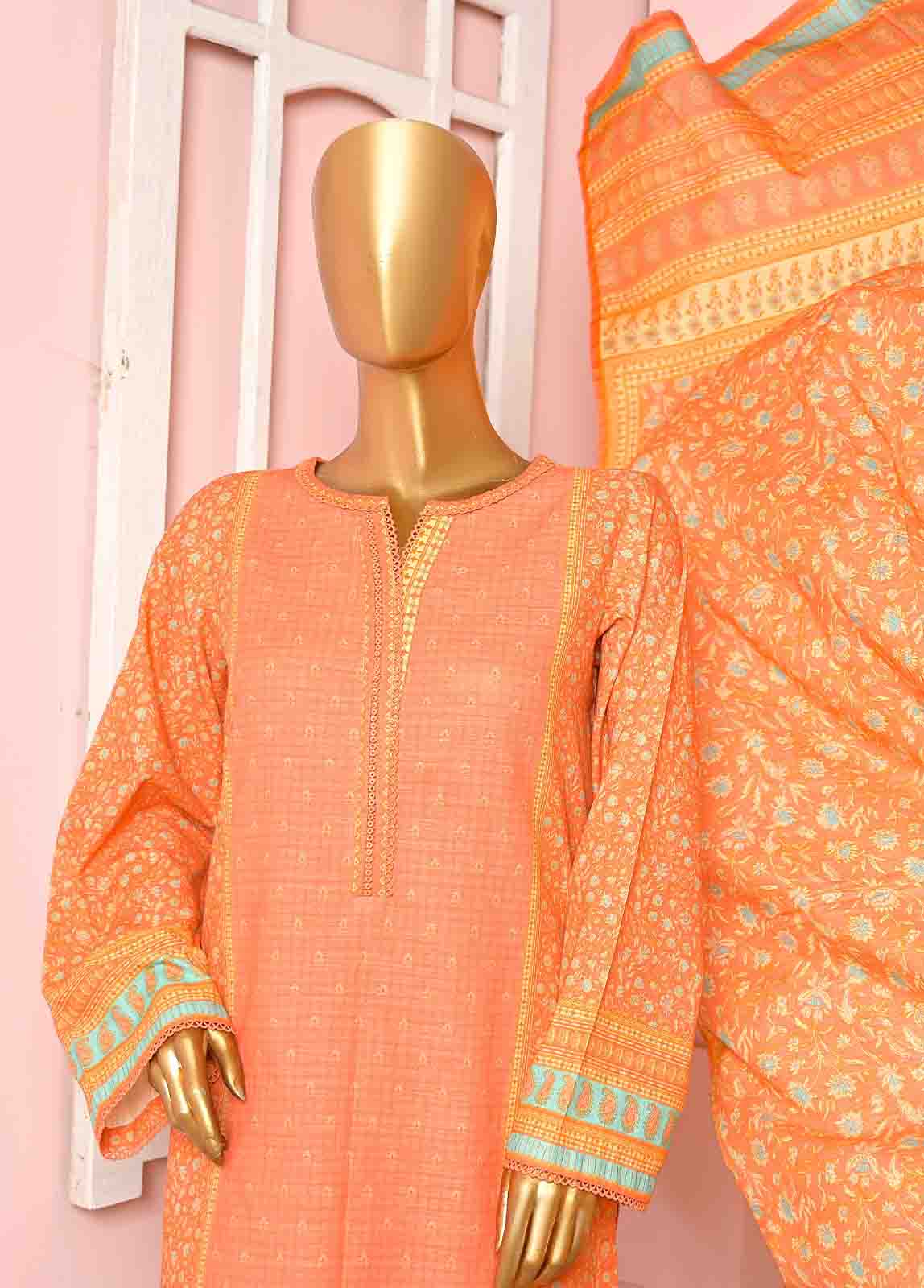 Bin Saeed Fabric - WKF-045-3 Piece Khaddar Printed collection