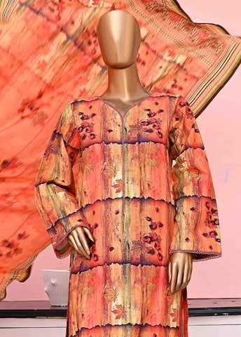 Bin Saeed Fabric - WKF-050-3 Piece Khaddar Printed