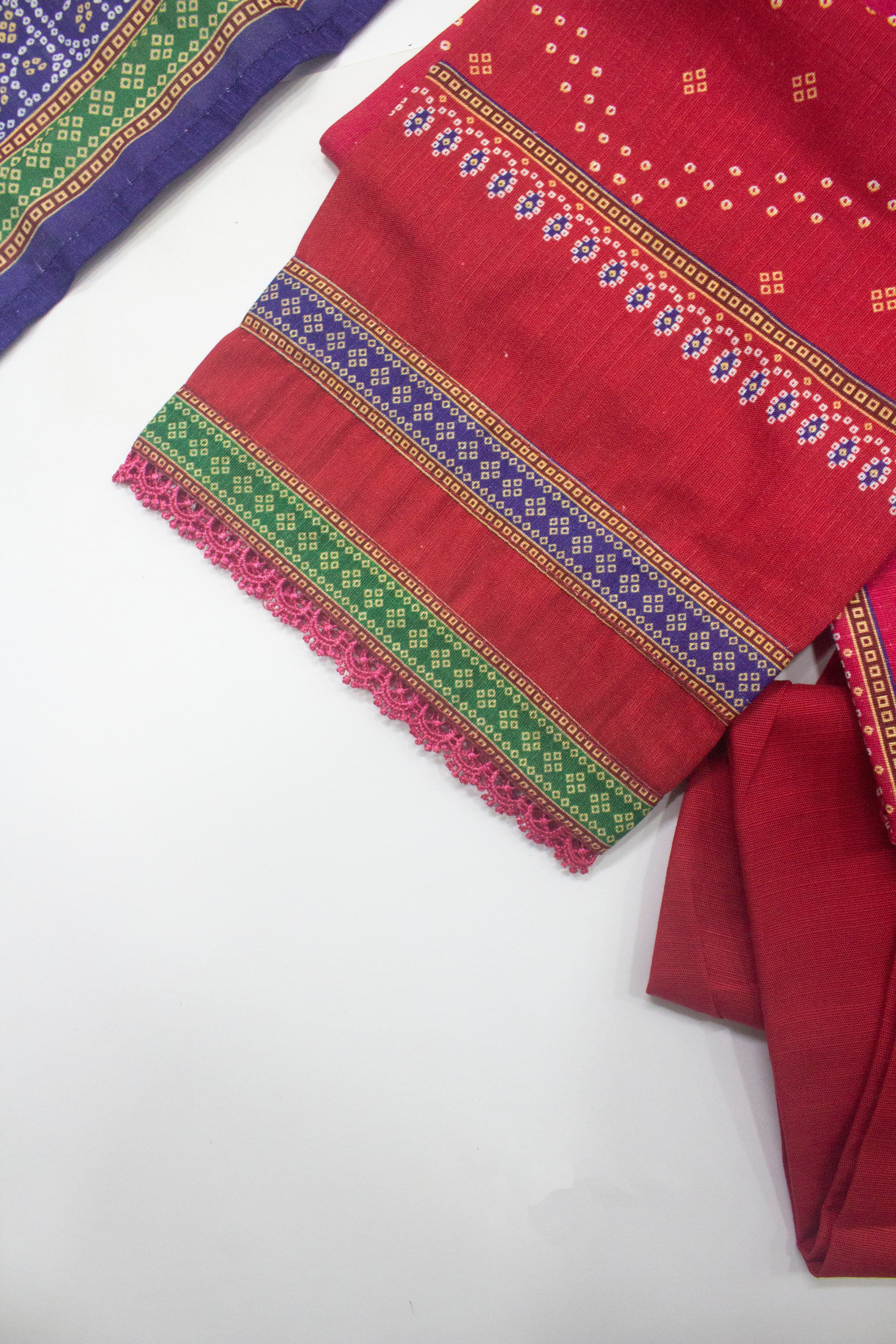 Bin Saeed Fabric - WKF-057-3 Piece Khaddar Printed Suit