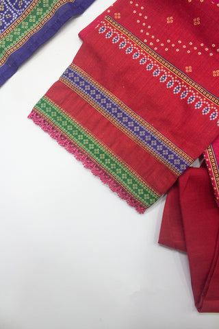 Bin Saeed Fabric - WKF-057-3 Piece Khaddar Printed Suit