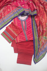 WKF-057-3 Piece Khaddar Printed Suit