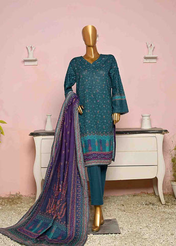 Bin Saeed Fabric - WKF-062-3 Piece Khaddar Printed collection