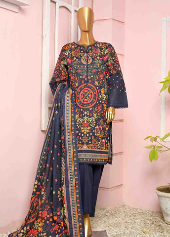 Bin Saeed Fabric - WKF-065-3 Piece Khaddar Printed collection