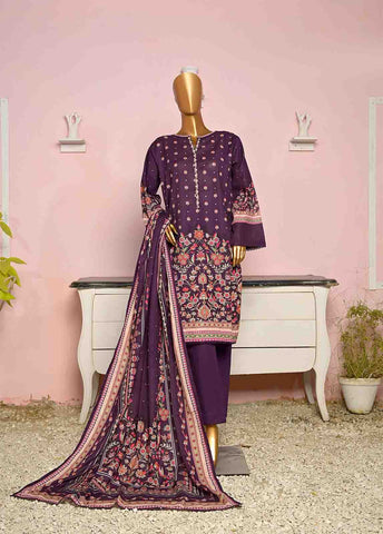 Bin Saeed Fabric - WKF-068-3 Piece Khaddar Printed collection