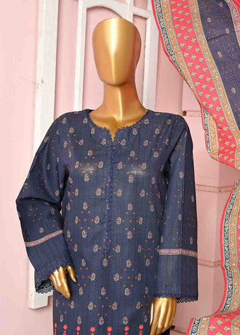 Bin Saeed Fabric - WKF-069-3 Piece Khaddar Printed collection