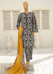 WKF-072-3 Piece Khaddar Printed