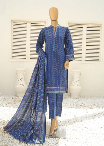 Bin Saeed Fabric - WKF-073-3 Piece Khaddar Printed