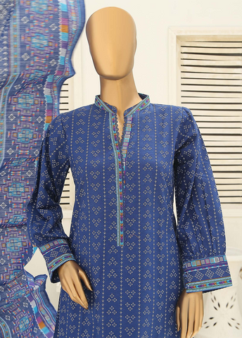 Bin Saeed Fabric - WKF-073-3 Piece Khaddar Printed