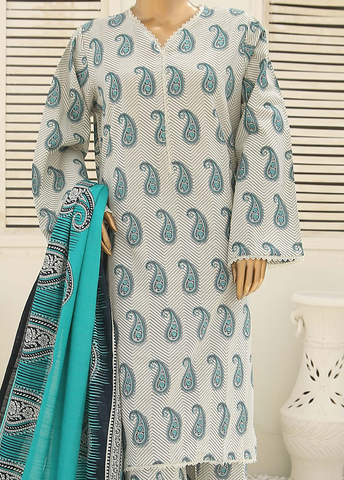 Bin Saeed Fabric - WKF-075-3 Piece Khaddar Printed