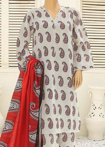 Bin Saeed Fabric - WKF-077-3 Piece Khaddar Printed