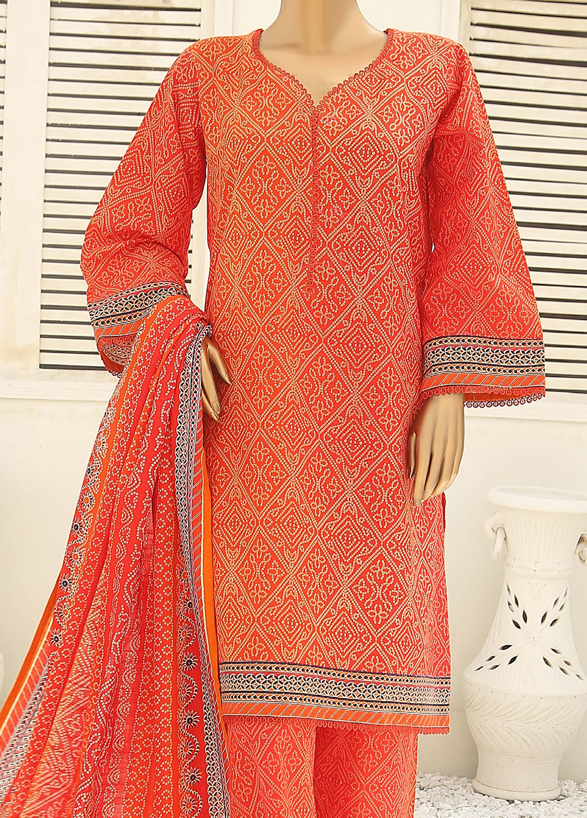 Bin Saeed Fabric - WKF-078-3 Piece Khaddar Printed