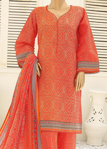 Bin Saeed Fabric - WKF-078-3 Piece Khaddar Printed