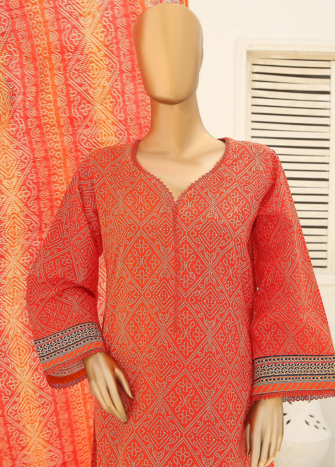 Bin Saeed Fabric - WKF-078-3 Piece Khaddar Printed