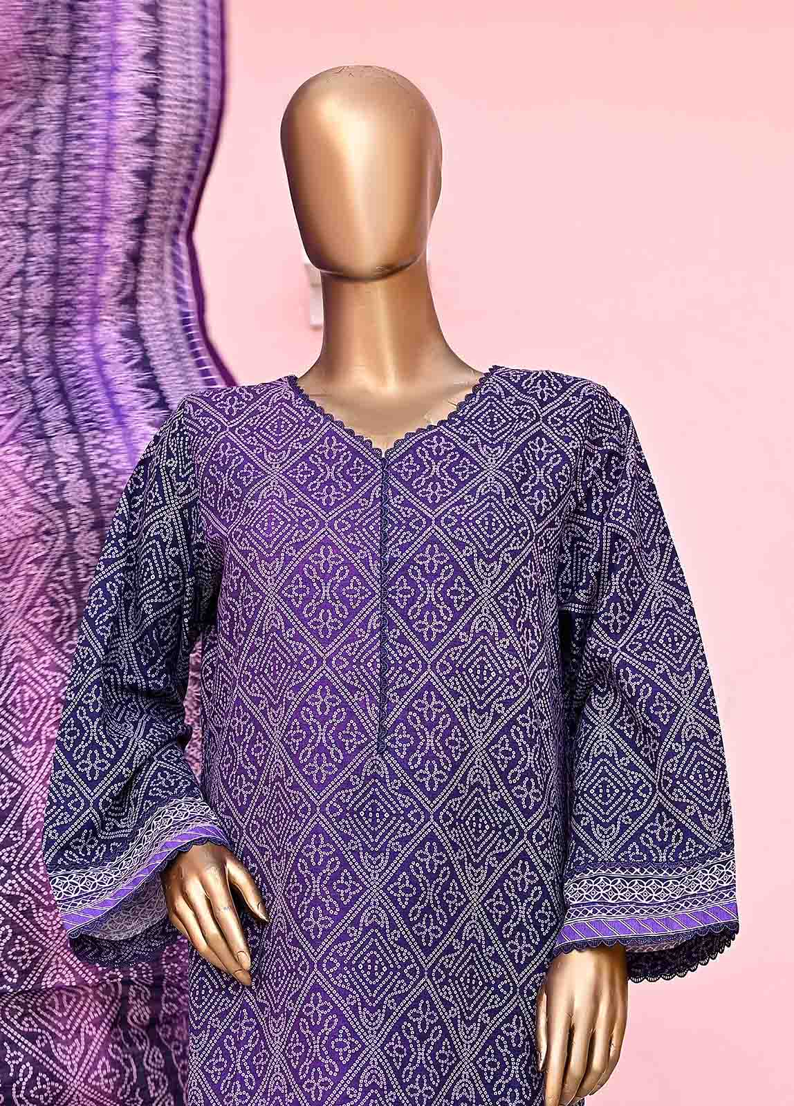 Bin Saeed Fabric - WKF-079-3 Piece Khaddar Printed