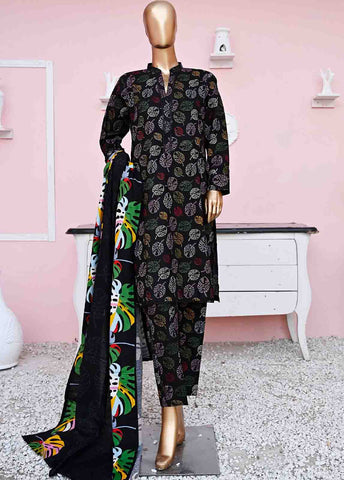 Bin Saeed Fabric - WKF-082-3 Piece Khaddar Printed collection