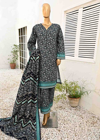 Bin Saeed Fabric - WKF-084-3 Piece Khaddar Printed collection