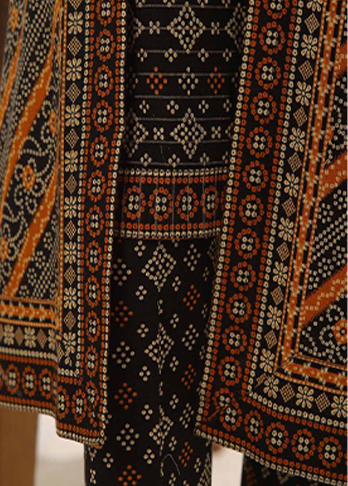 Bin Saeed Fabric - WKJ-0101- 2 Piece Printed Stitched Coat Style Co-ords