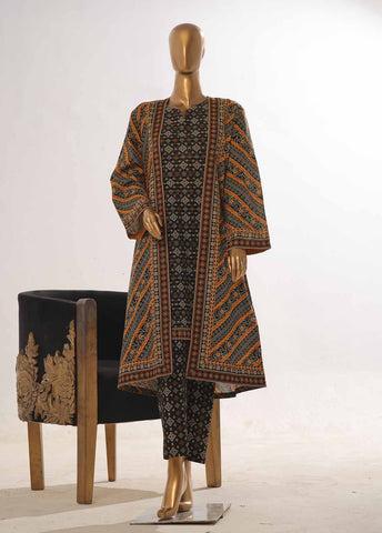 Bin Saeed Fabric - WKJ-0101- 2 Piece Printed Stitched Coat Style Co-ords