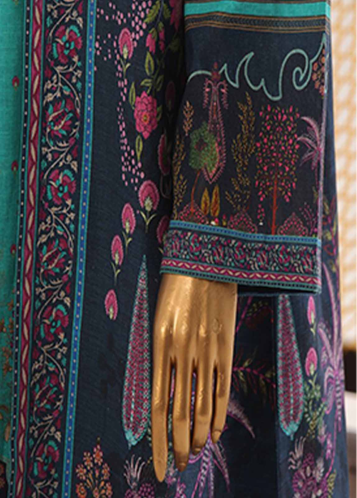 Bin Saeed Fabric - WKJ-0113- 2 Piece Printed Stitched Coat Style Co-ords