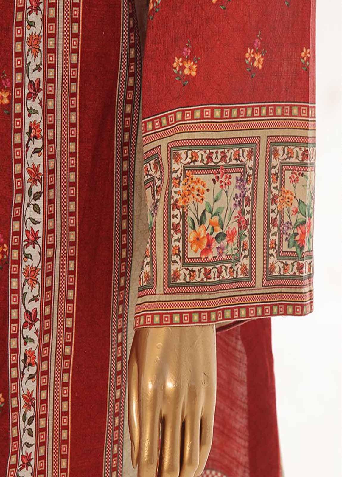 Bin Saeed Fabric - WKJ-0126- 2 Piece Printed Stitched Coat Style Co-ords