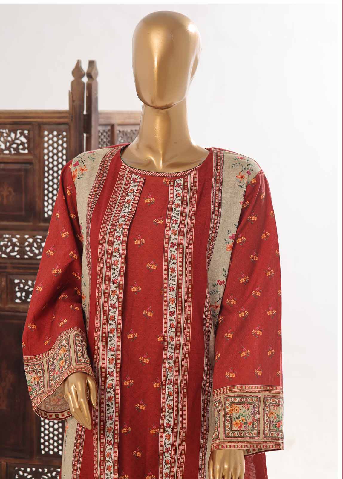 Bin Saeed Fabric - WKJ-0126- 2 Piece Printed Stitched Coat Style Co-ords