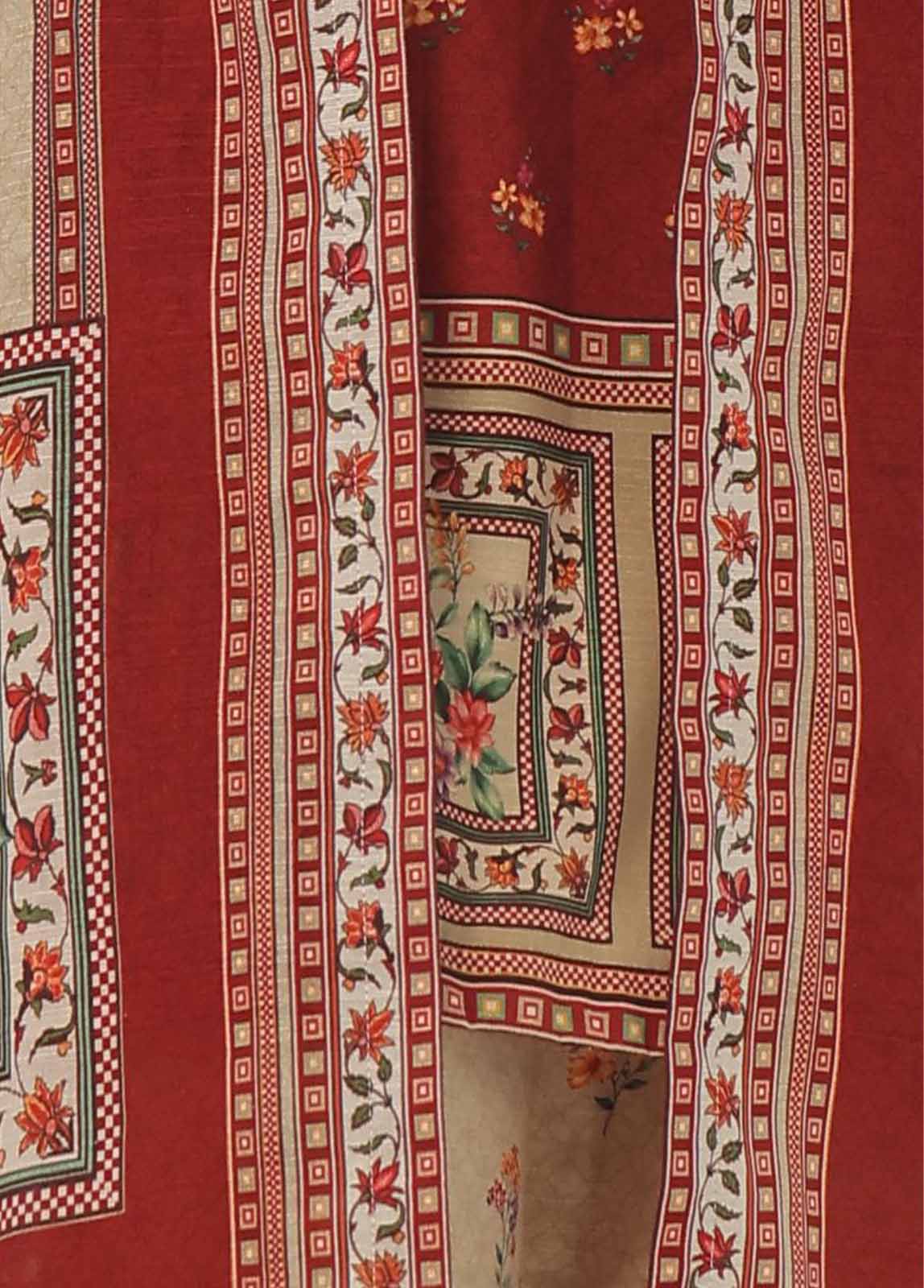 Bin Saeed Fabric - WKJ-0126- 2 Piece Printed Stitched Coat Style Co-ords