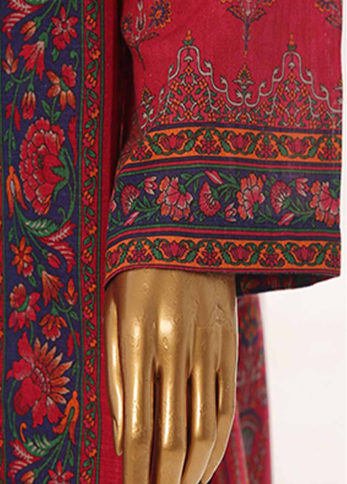 Bin Saeed Fabric - WKJ-0127- 2 Piece Printed Stitched Coat Style Co-ords