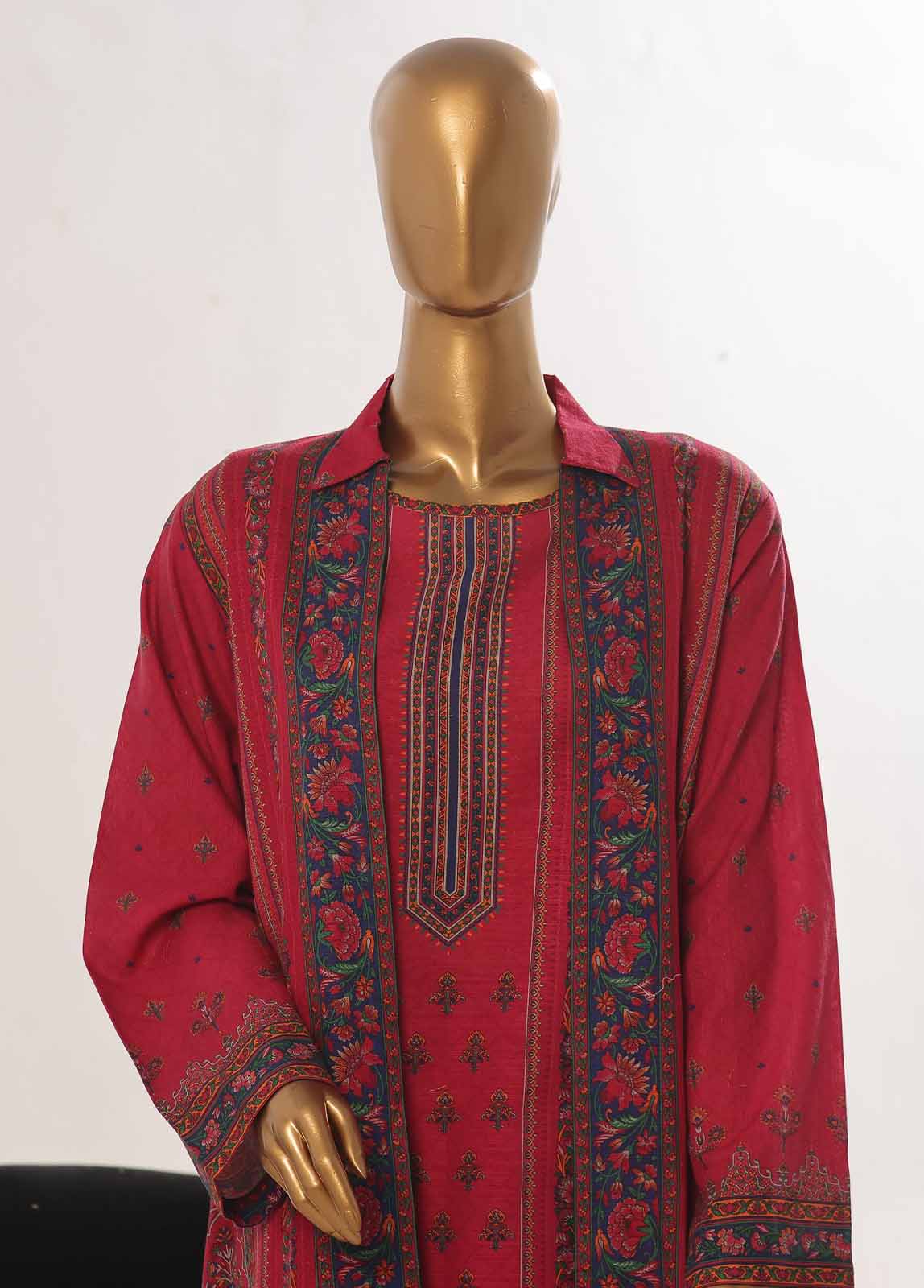 Bin Saeed Fabric - WKJ-0127- 2 Piece Printed Stitched Coat Style Co-ords