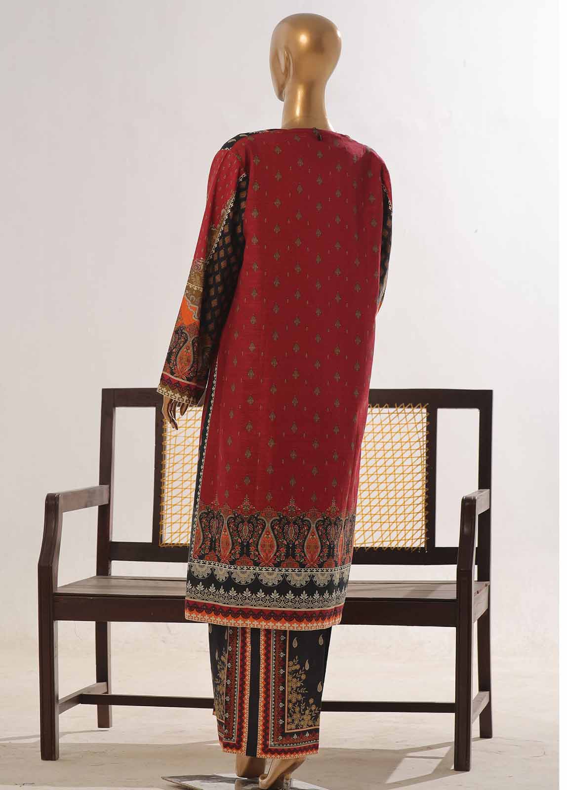 Bin Saeed Fabric - WKJ-0131- 2 Piece Printed Stitched Coat Style Co-ords