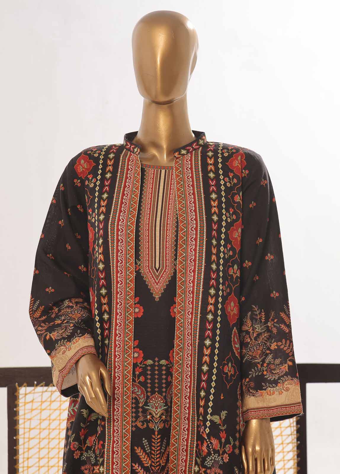 Bin Saeed Fabric - WKJ-0133- 2 Piece Printed Stitched Coat Style Co-ords