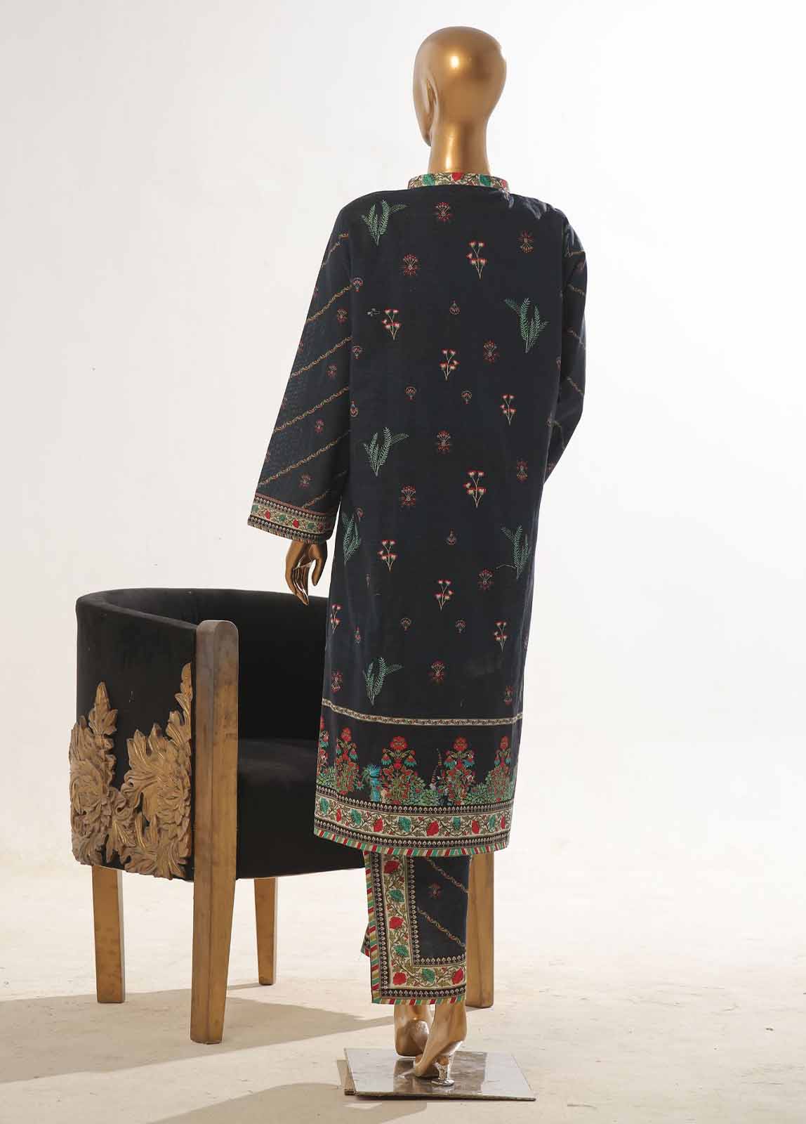 Bin Saeed Fabric - WKJ-0135- 2 Piece Printed Stitched Coat Style Co-ords