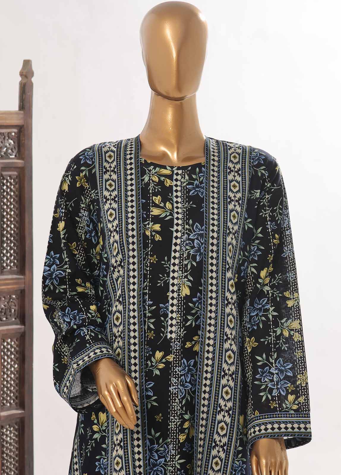 Bin Saeed Fabric - WKJ-098- 2 Piece Printed Stitched Coat Style Co-ords