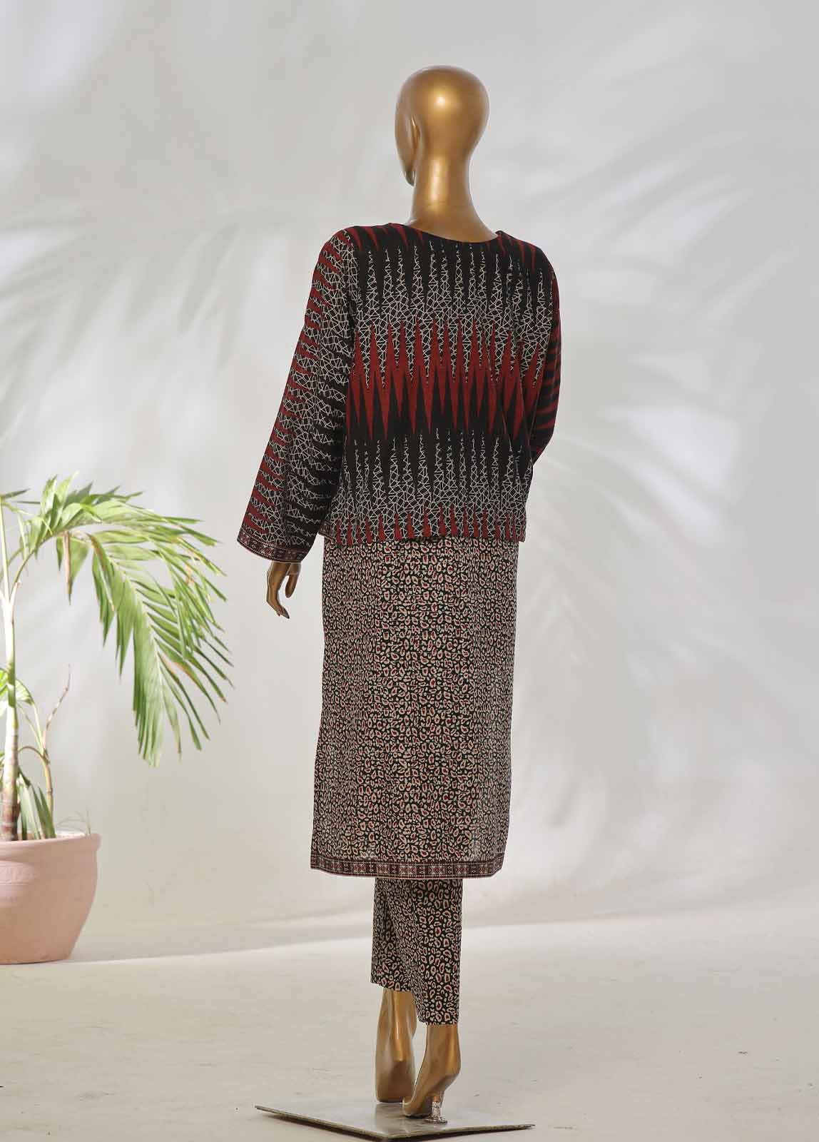 Bin Saeed Fabric - WKJT-0102- 2 Piece Printed Stitched Coat Style Co-ords