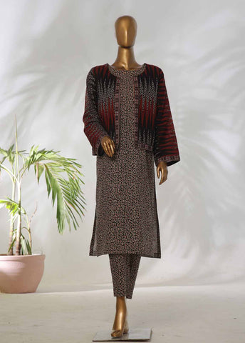 Bin Saeed Fabric - WKJT-0102- 2 Piece Printed Stitched Coat Style Co-ords