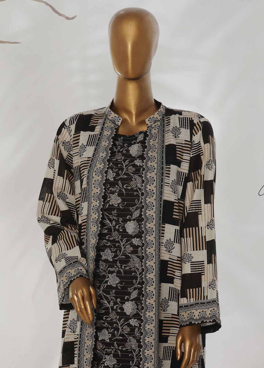 WKJT-0104- 2 Piece Printed Stitched Coat Style Co-ords