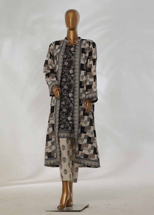 WKJT-0104- 2 Piece Printed Stitched Coat Style Co-ords