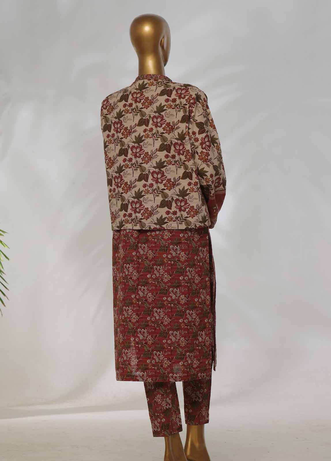 Bin Saeed Fabric - WKJT-0105- 2 Piece Printed Stitched Coat Style Co-ords