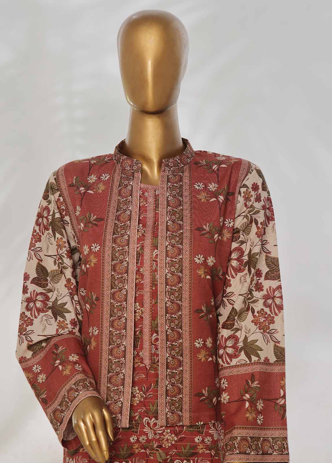 Bin Saeed Fabric - WKJT-0105- 2 Piece Printed Stitched Coat Style Co-ords