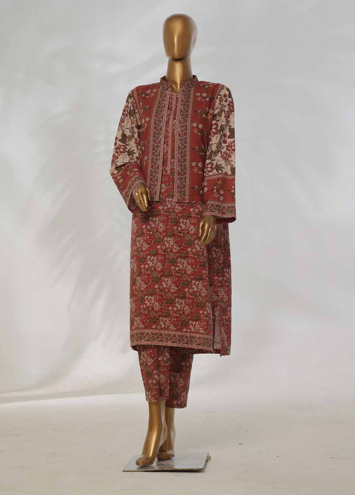 Bin Saeed Fabric - WKJT-0105- 2 Piece Printed Stitched Coat Style Co-ords