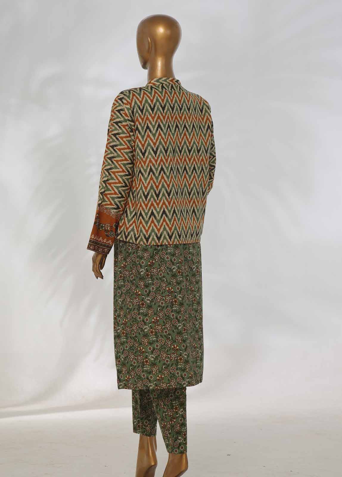 Bin Saeed Fabric - WKJT-090- 2 Piece Printed Stitched Coat Style Co-ords