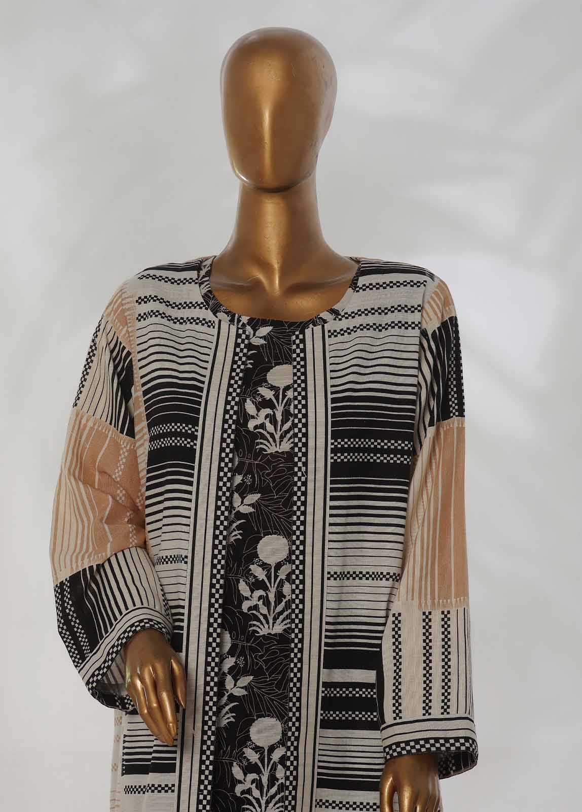 Bin Saeed Fabric - WKJT-092- 2 Piece Printed Stitched Coat Style Co-ords