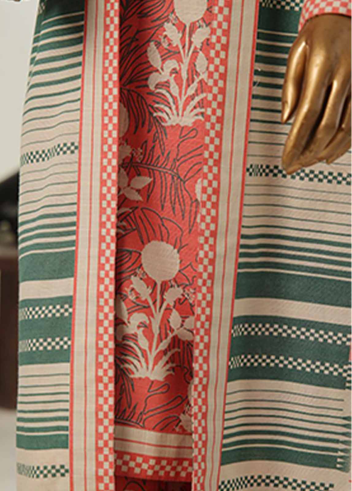 Bin Saeed Fabric - WKJT-093- 2 Piece Printed Stitched Coat Style Co-ords