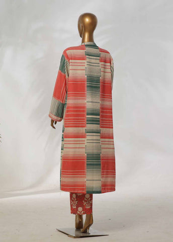Bin Saeed Fabric - WKJT-093- 2 Piece Printed Stitched Coat Style Co-ords