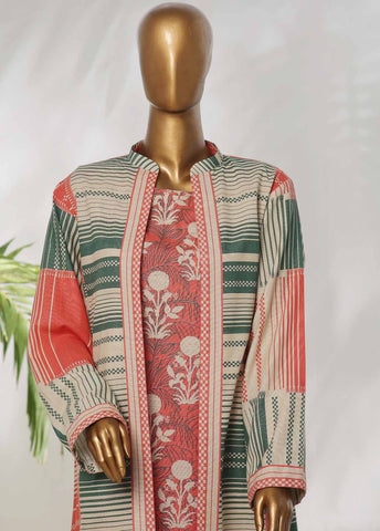 Bin Saeed Fabric - WKJT-093- 2 Piece Printed Stitched Coat Style Co-ords