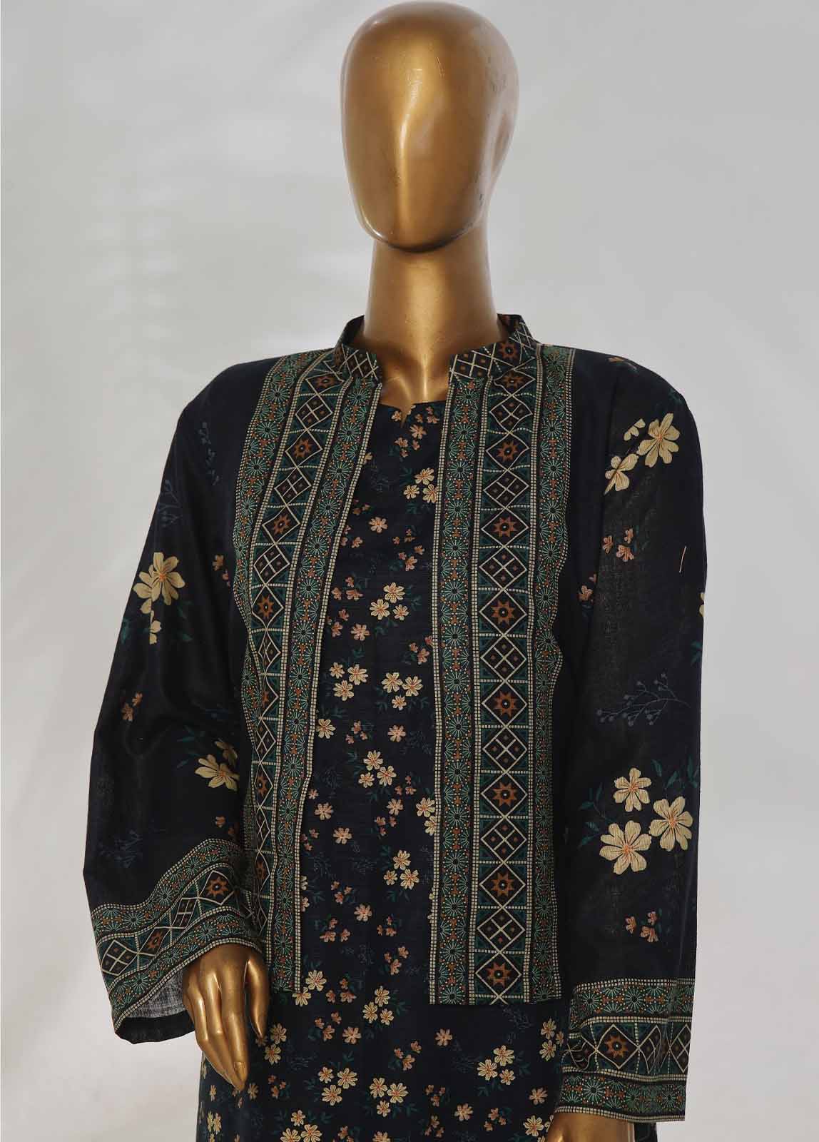 Bin Saeed Fabric - WKJT-095- 2 Piece Printed Stitched Coat Style Co-ords