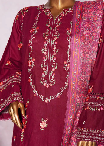 WKK-002 C-EMB- 3 Piece Khaddar Emboidered Stitched Suit